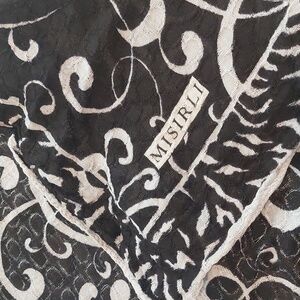 MISIRLI Black and Gray Scarf or Table Runner .Great Condition. 26" BY 70" .